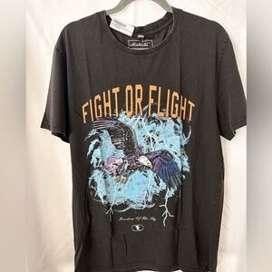 Mister Tee Fight or Flight Eagle Graphic Tee Black Size L NWT